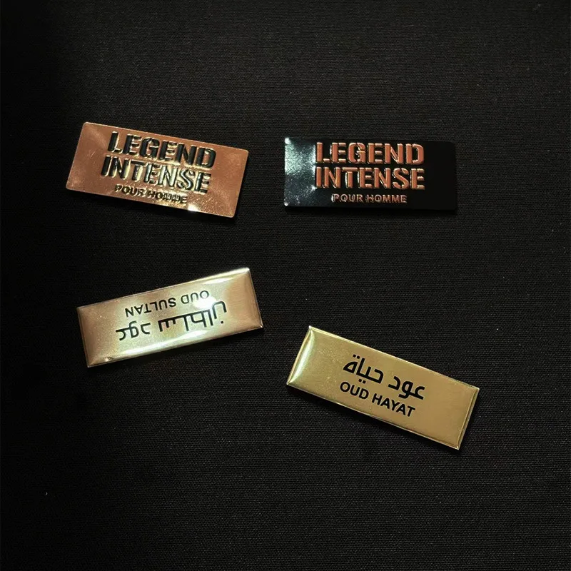 Custom Metal Aluminum Perfume Label Round Concave-Convex Identification Personalized High-End Perfume Glass Bottle Sign