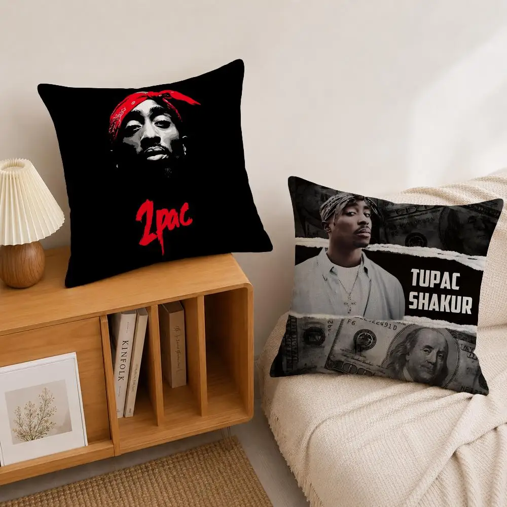 Rapper Tupac Shakur Cushion Cover Natural Linen Pillowcase Set, All-in-One Decor for Sofa, Bedroom & Chair