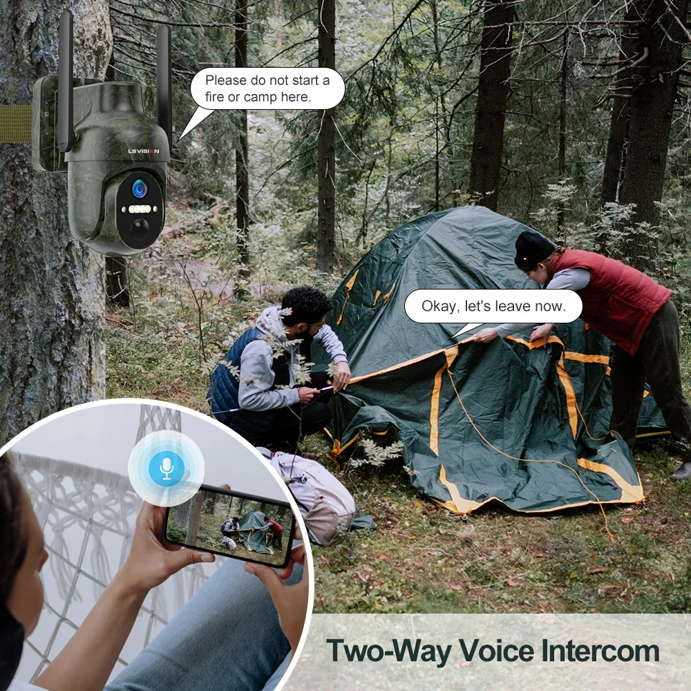 LS VISION 4MP UBOX 4G SIM Solar Security Camera WiFi Outdoor Cam Human/Animal Detection Cctv Waterproof Wildlife Hunting Camera