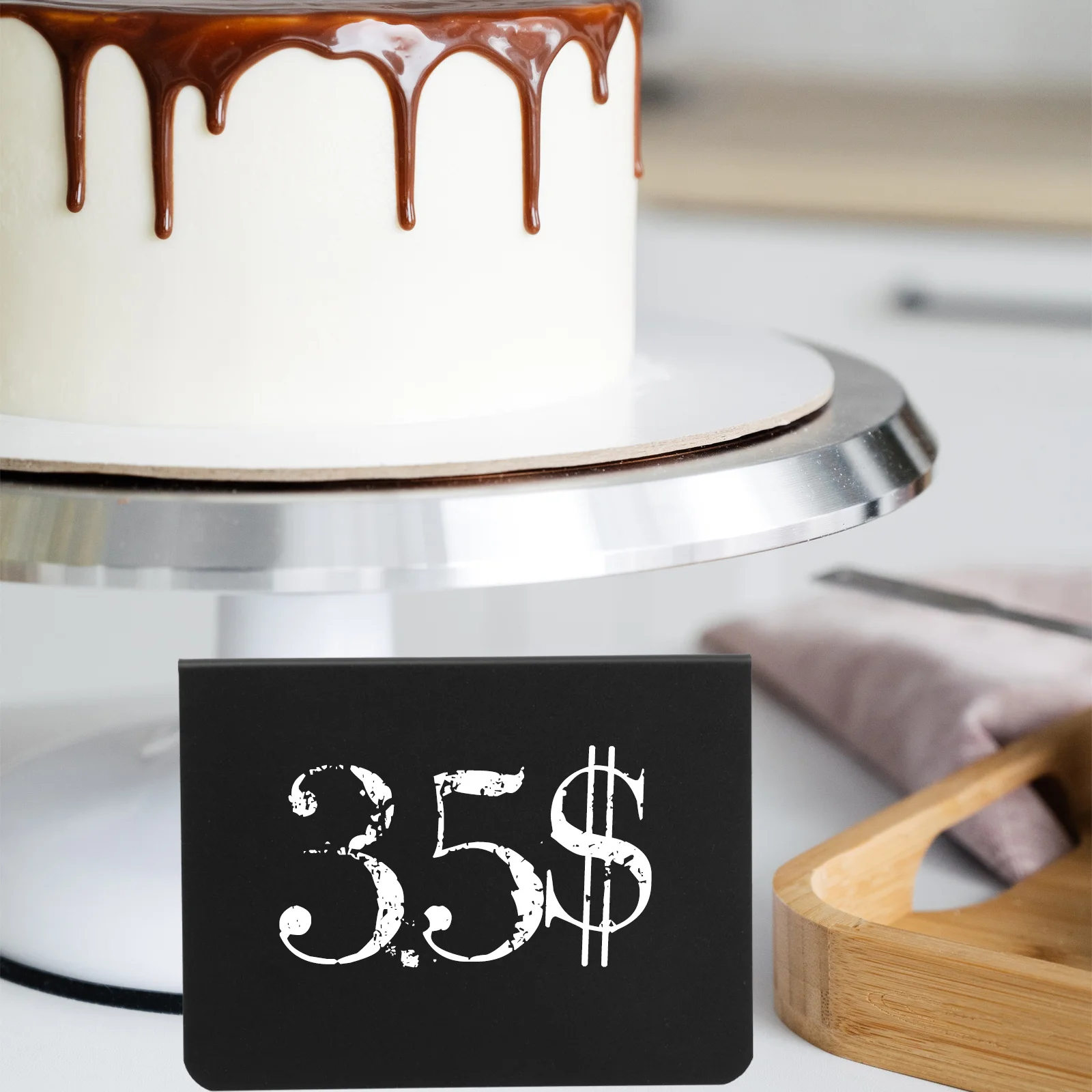 6Pcs Mini Chalkboard Sign Premium PVC Desktop Message Board for Wedding Kitchen Cafe Display Use Small Chalkboards