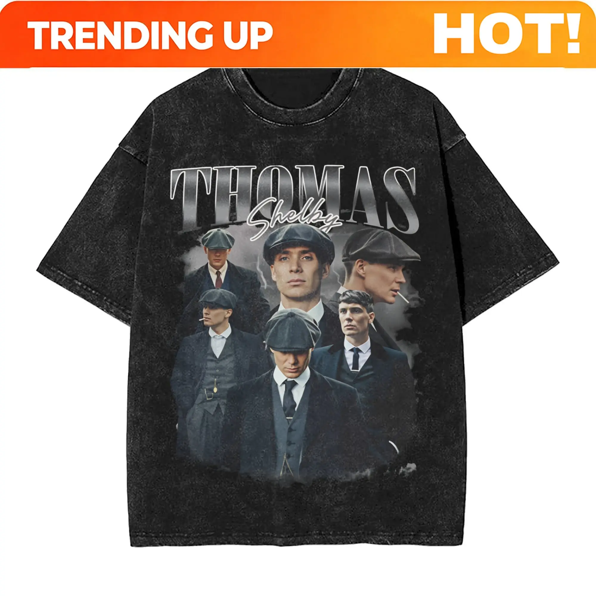 Thomas Shelby T-Shirt Men Peakys Blinders Leisure Pure Cotton Tee Shirt Crew Neck Short Sleeve T Shirts Plus Size Clothing