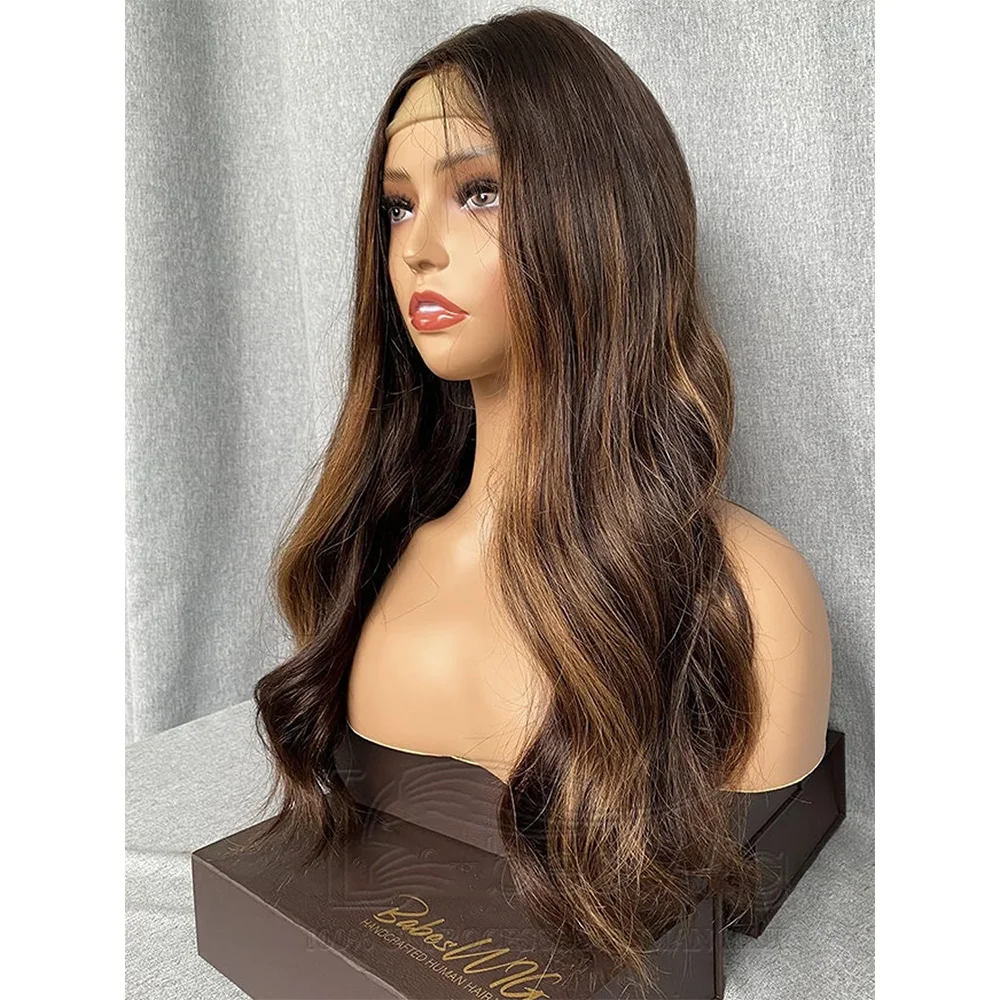 Soft Long HIghlight Glueless Blonde 28'' Body Wave 5x5 Silk Base Jewish Human Hair Wig BabyHair HD Lace European Hair Preplucked