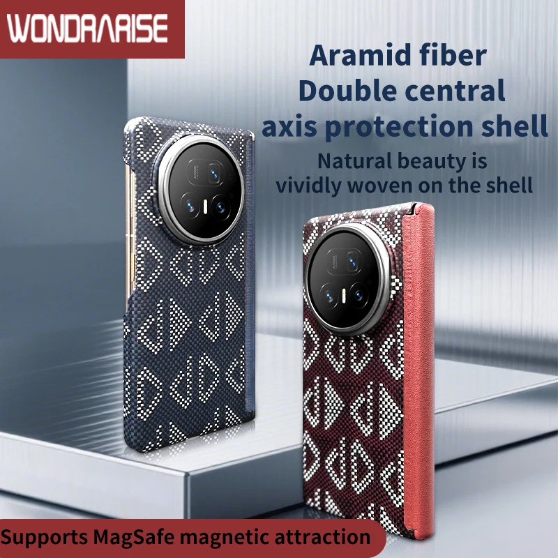 

WONDRARISE Honor Magic V5 Case Aramid Fiber Magnetic Shell 25g Ultra Thin, 1mm Lens Protection, Double Axis Anti-Drop Structure