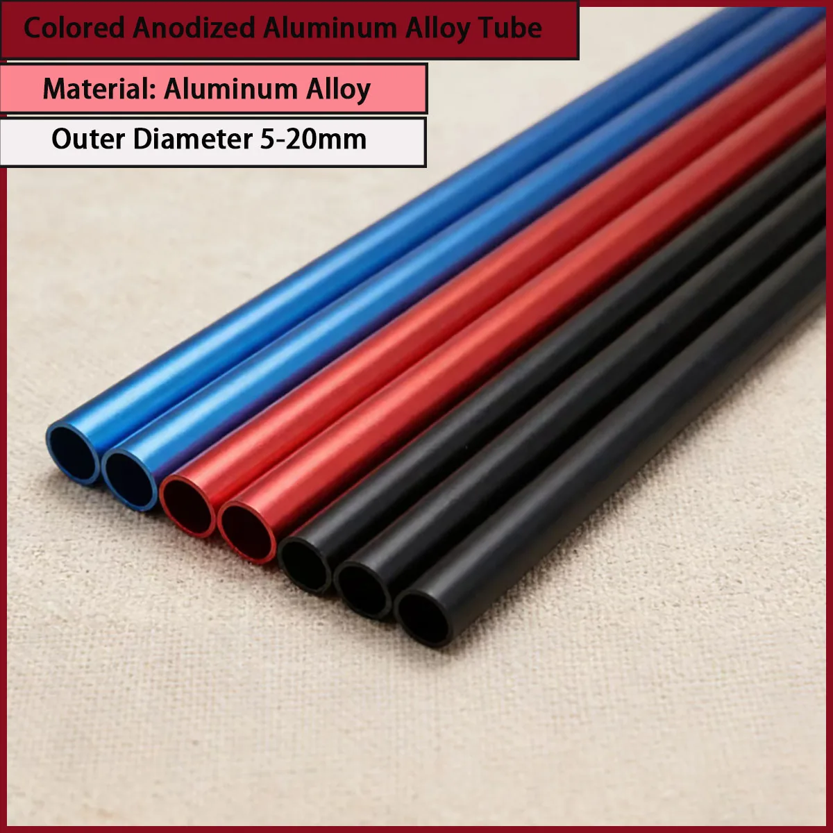Color Anodized Aluminum Alloy Tube with an Outer Diameter of 5-20mm Is Used for Building Decoration, Outdoor Facilities, Etc