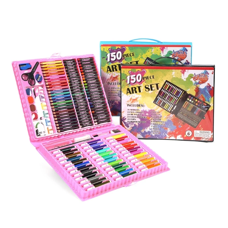 

150Pcs Art Set Portable Drawing Painting Art Supplies Gifts Kids Teens Adults Coloring Art Crayons Colored Pencils Kits