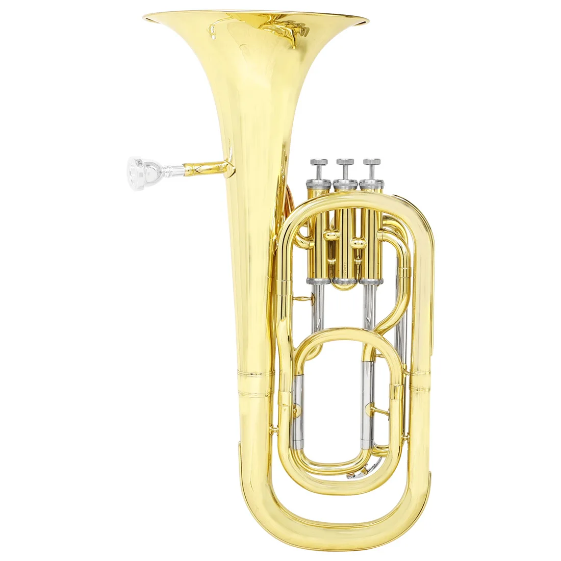 

Brass Tenor Bb Key Beginner Grade Test Professional Playing Three Vertical Keys Large Musical Instrument