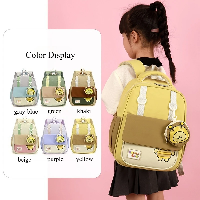 

Children's Elementary School Backpacks New Fashion Girls Cute Bee Kindergarten Backpacks Cartoon Fashion Kids Boys School Bags