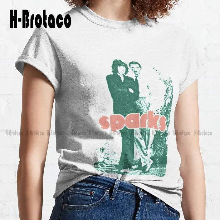 Sparks Band Trending T-Shirt Black Shirt Women Custom Aldult Teen Unisex Digital Printing Tee Shirts Fashion Tshirt Summer  New