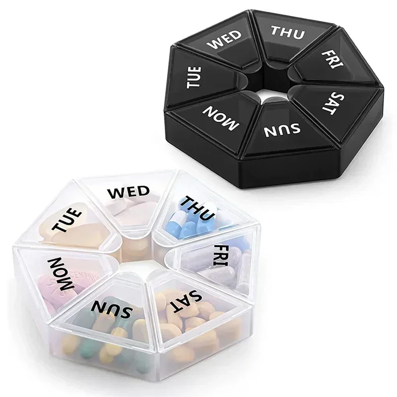 

1Pcs Pill Case Plastic 7 Days Tablet Candy Box Portable Storage Holder Travel Organizer Pill Dispenser Container Storage Boxes