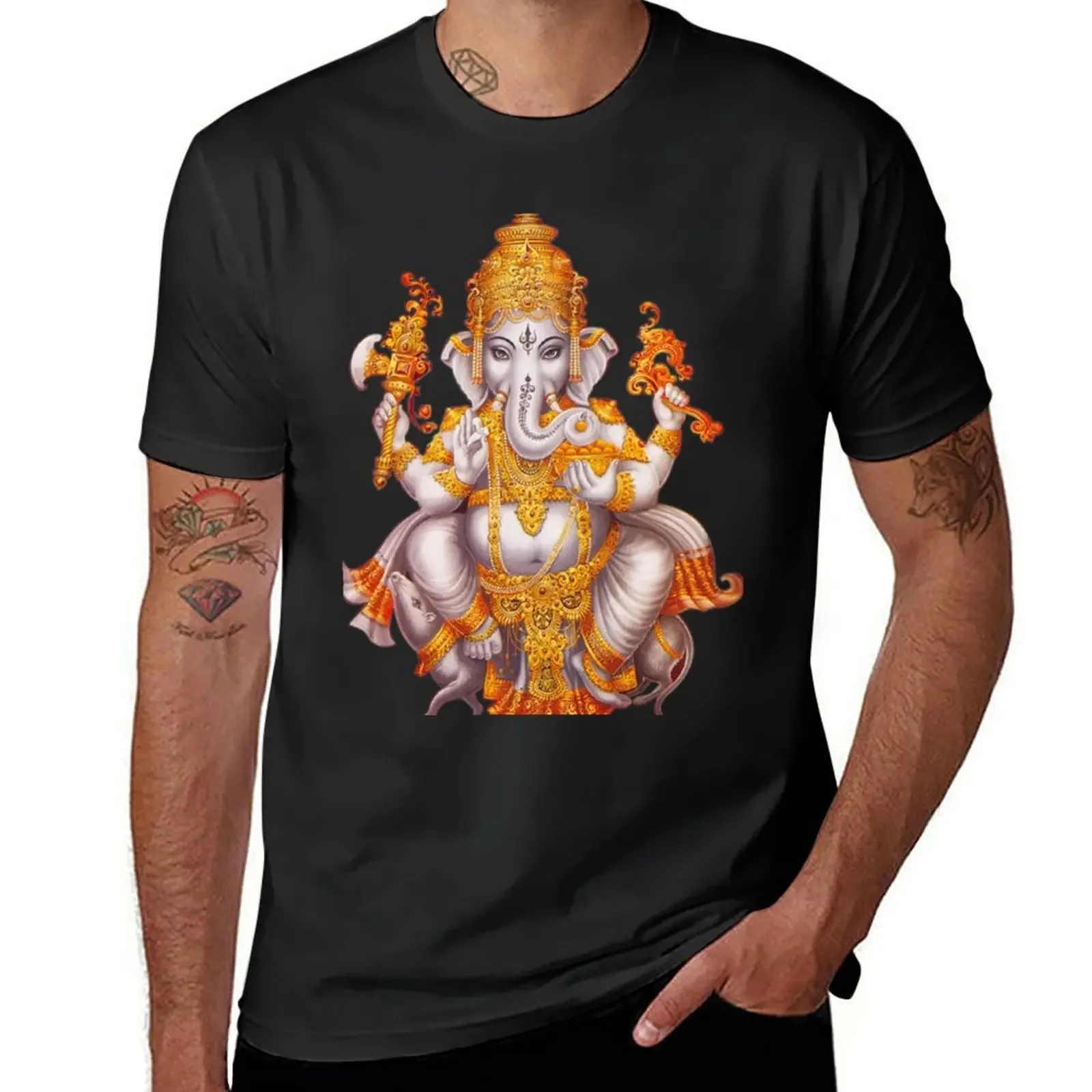 Ganesh Ganesha T-Shirt summer clothes sweat for a boy new edition sweat men heavyweight Round Collar Outfits funny style topsman