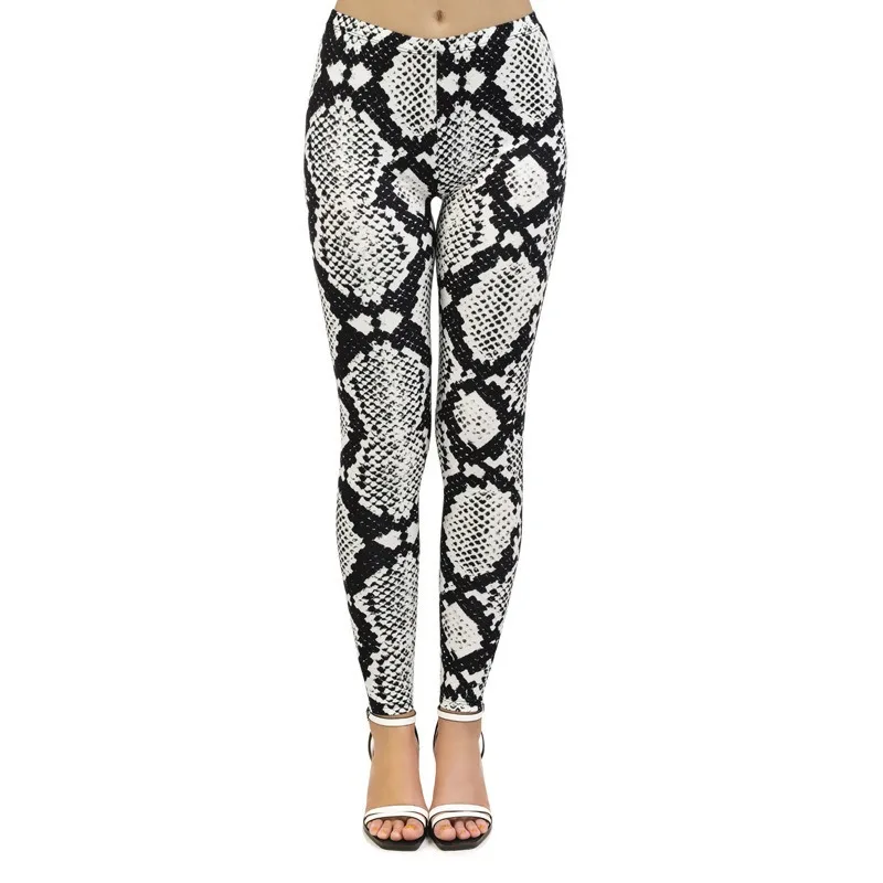 Snakeskin Print Leggings Tights Yoga Leggings Seamless Soft Gym Fitness Sports Hip Lift Elastic Pants Streetwear Women Trousers