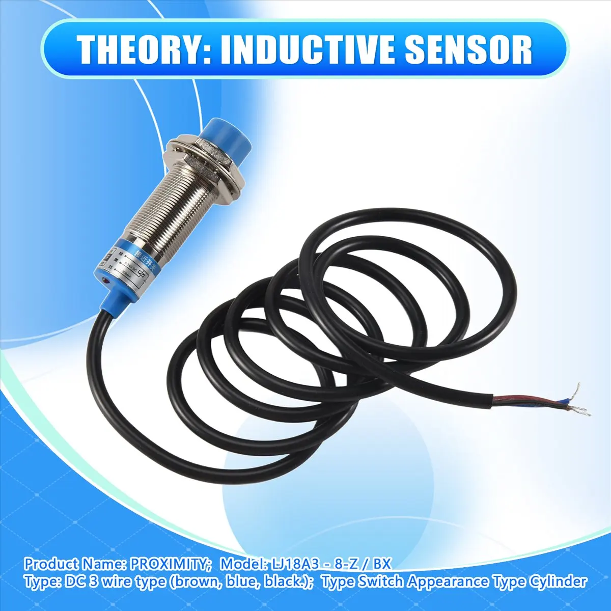 A64I LJ18A3 - 8-Z / BX DC6-36V 8 mm Tubular Inductive PROXIMITY Sensor Switch Detector NPN