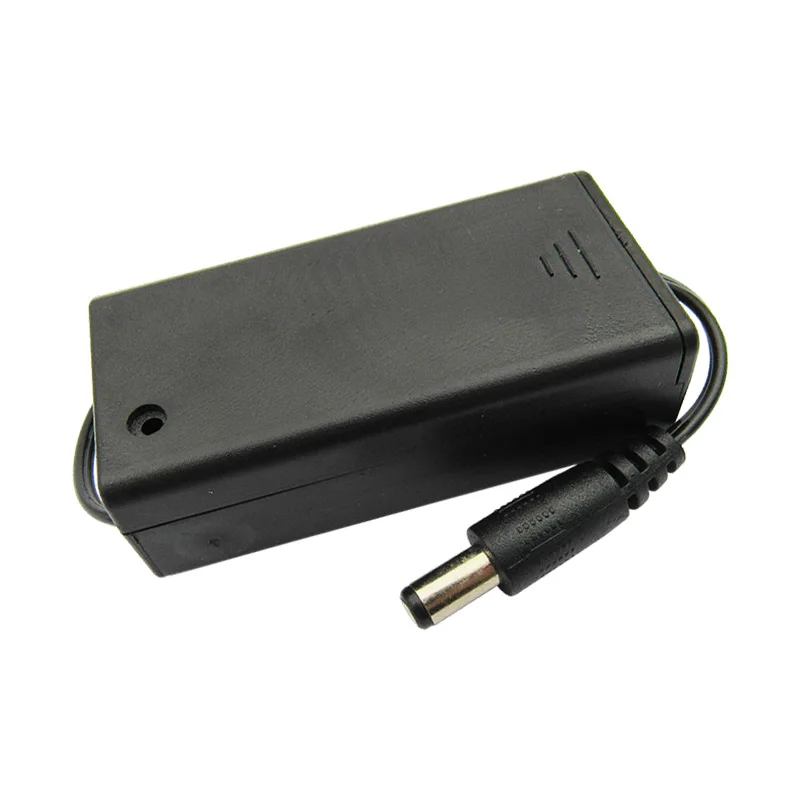 600pcs/lot MasterFire Plastic 1 X 9V 6F22 Battery Holder Storage Box Case Container with DC 2.1*5.5mm Plug ON/OFF Switch Cover