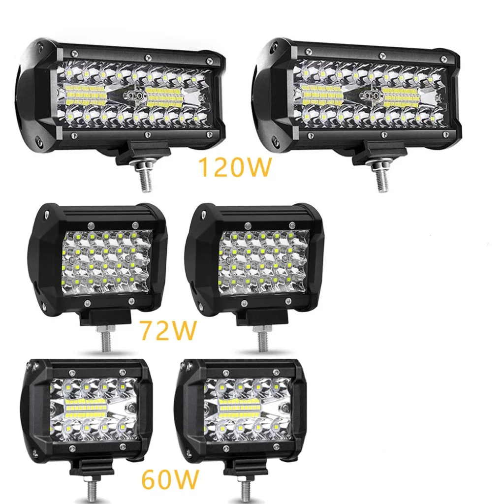 2PCS Car LED Light Bar Offroad 4x4 Spotlights Fog Lamp 12V Diode Headlight Truck Farm Tractor Boat SUV ATV Light Bar/work Light