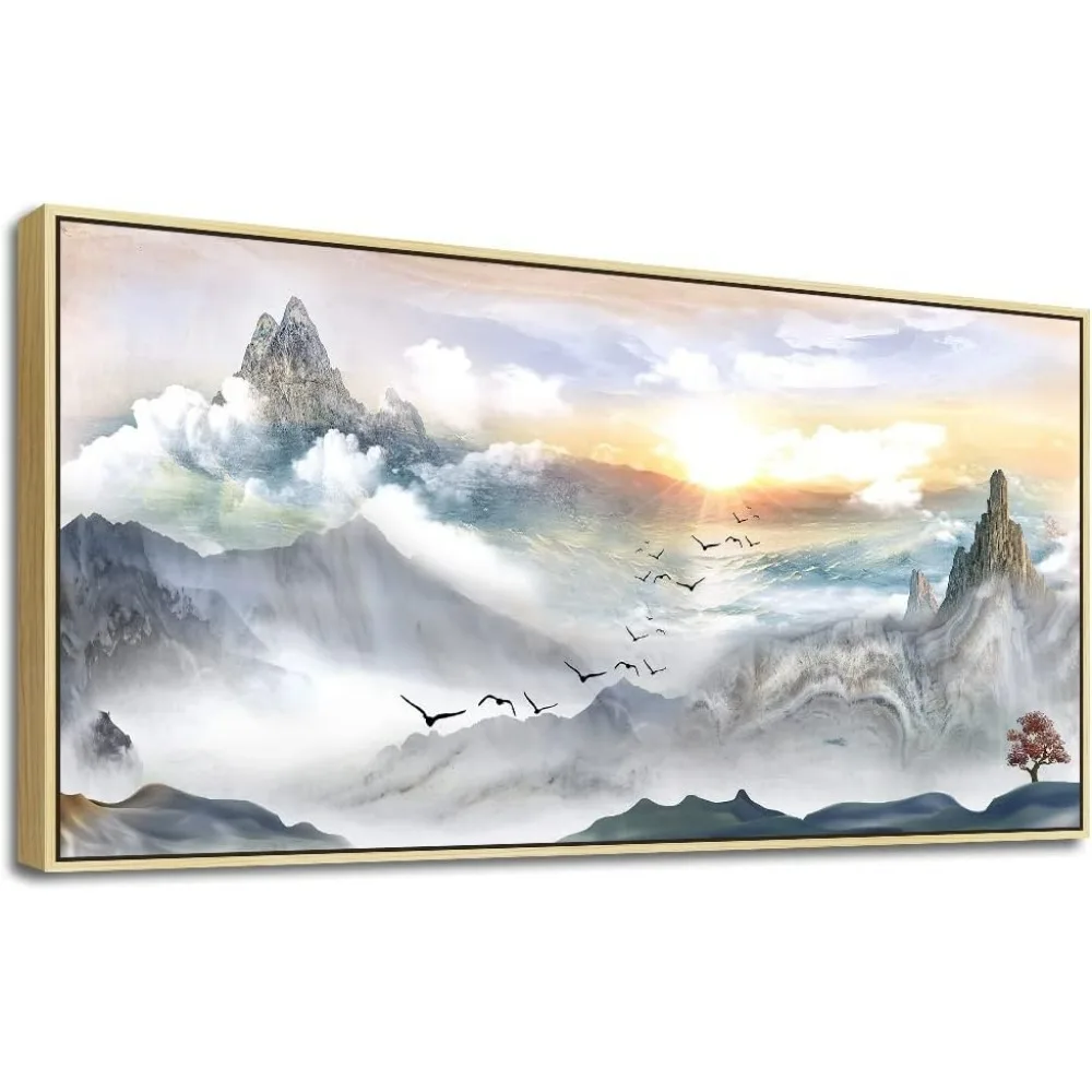 

Framed Canvas Wall Art For Living Room Large Wall Decorations For Bedroom Abstract Mountain scenery Wall Painting