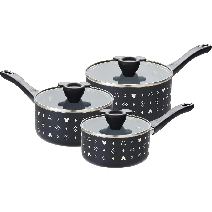 

Монохромная керамическая кастрюля с антипригарным покрытием, набор из 3 шт. с крышками для индукционных варочных панелей, размеры 16 см, 18 см, 20 см, PFAS, нетоксичный Coo
