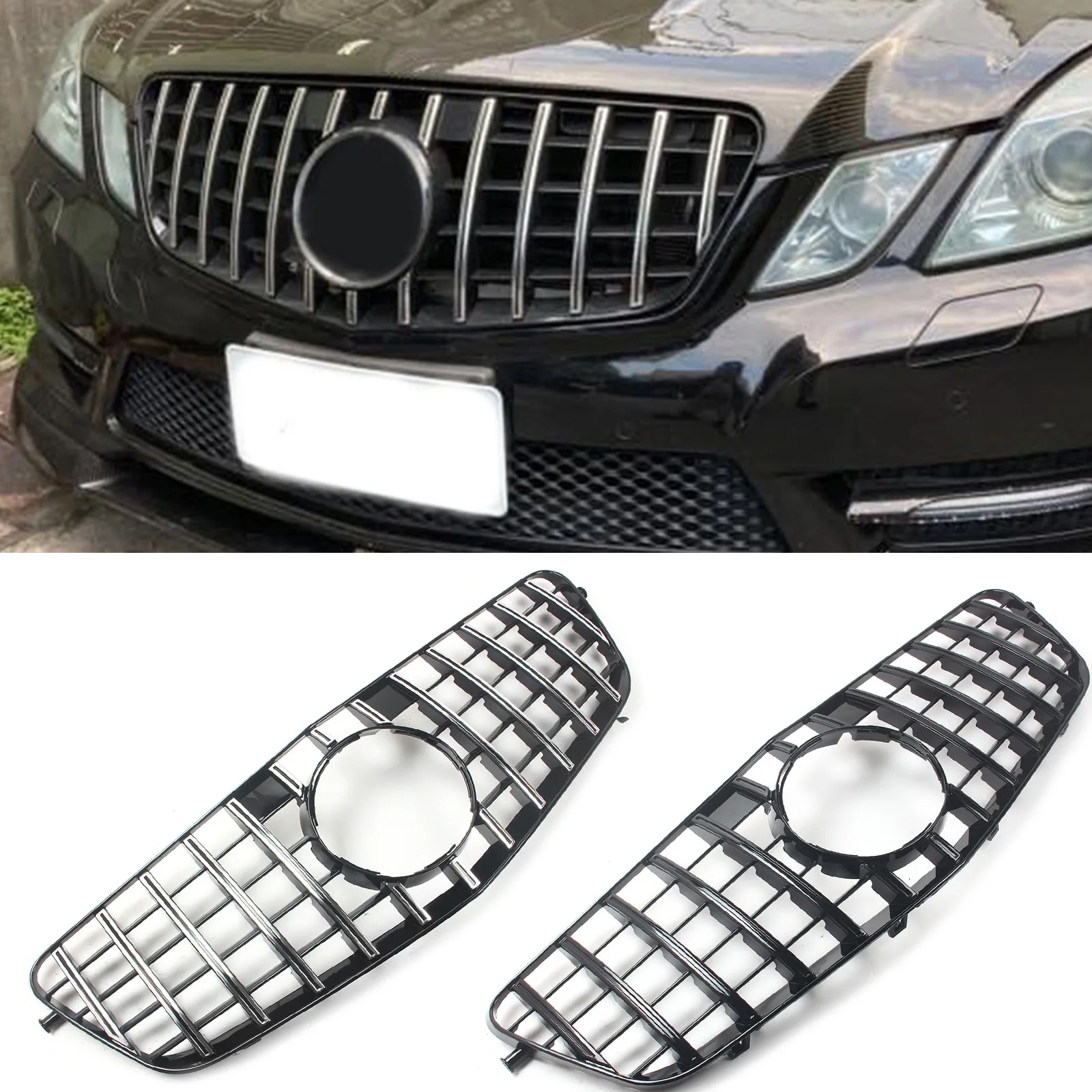 

Car Front Mesh Grille Auto Part Front Bumper Grille GT Grill For Mercedes Benz E-CLass W212 E250, E300, E350, E500, E550