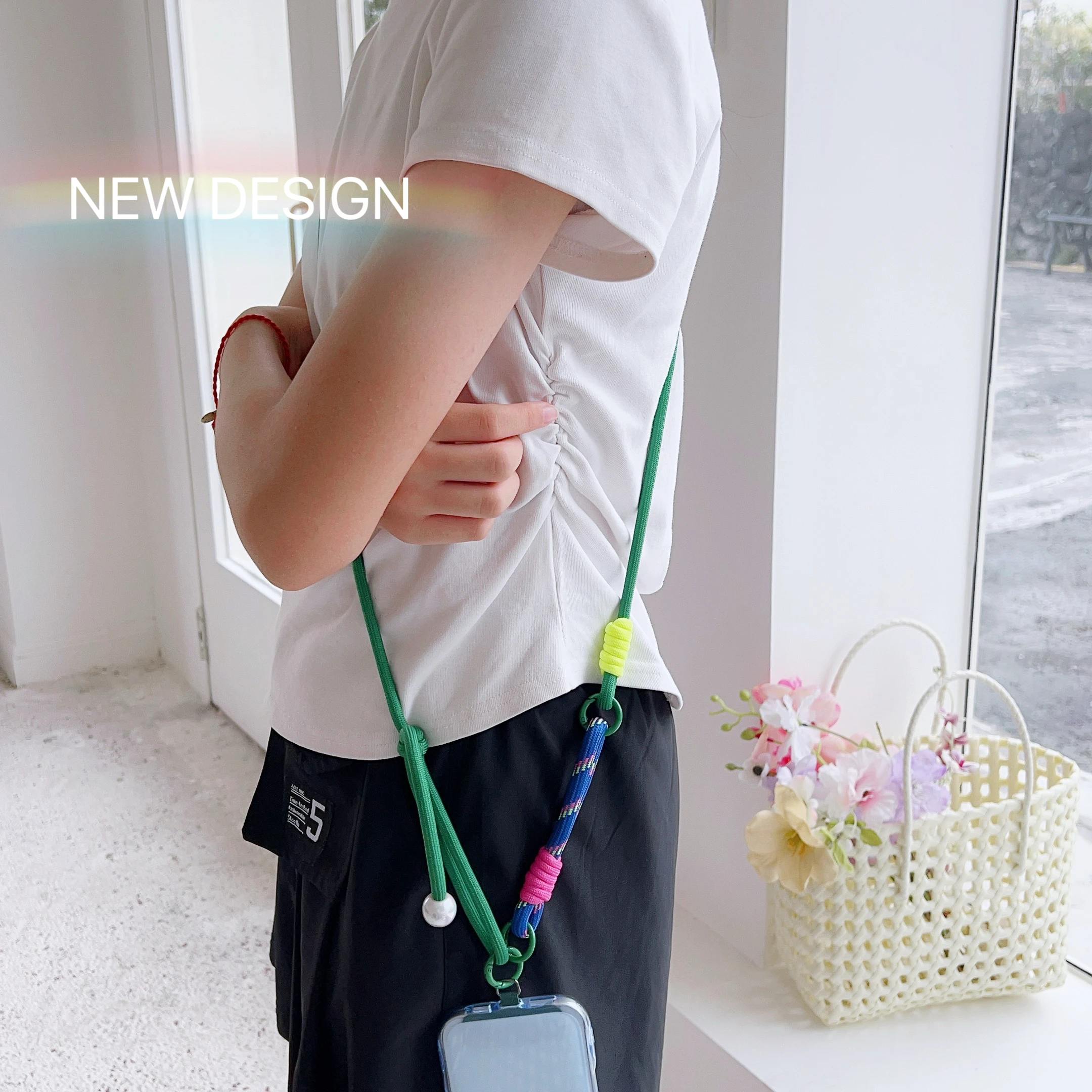Simple Two-in-one Mobile Phone Lanyard, Crossbody Strap, DIY Wrist Short Rope, Multi-Functional Adjustable Fancy Lanyard view 5