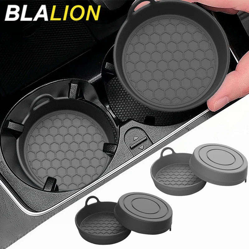 BLALION 2Pcs Car Cup Holder Coaster Silicone Cup Holder Insert Universal Non-Slip Cup Holders Car Interior Parts Silent Cup Pad