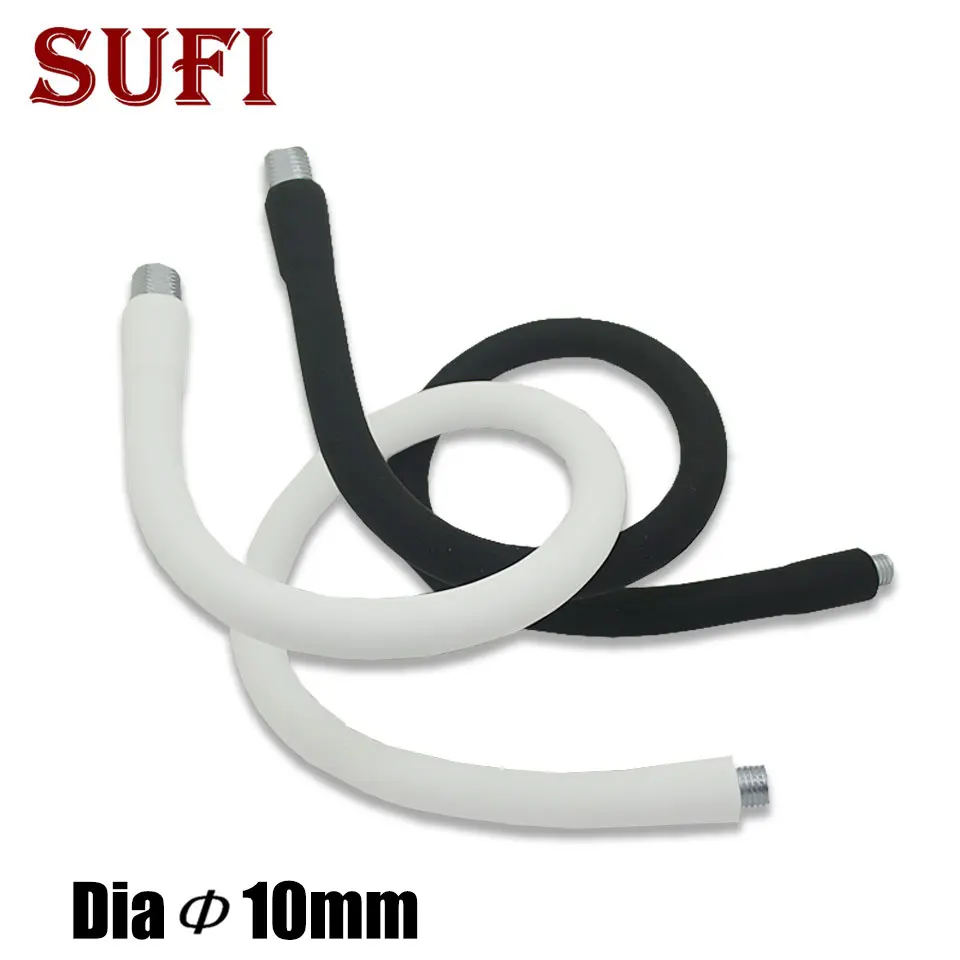 Dia 10mm LED Gooseneck M8 M10 LED Flexible Lamps Holder Silicone Hose Universal Soft Pipe 10-60CM For Desk Light Spotlight