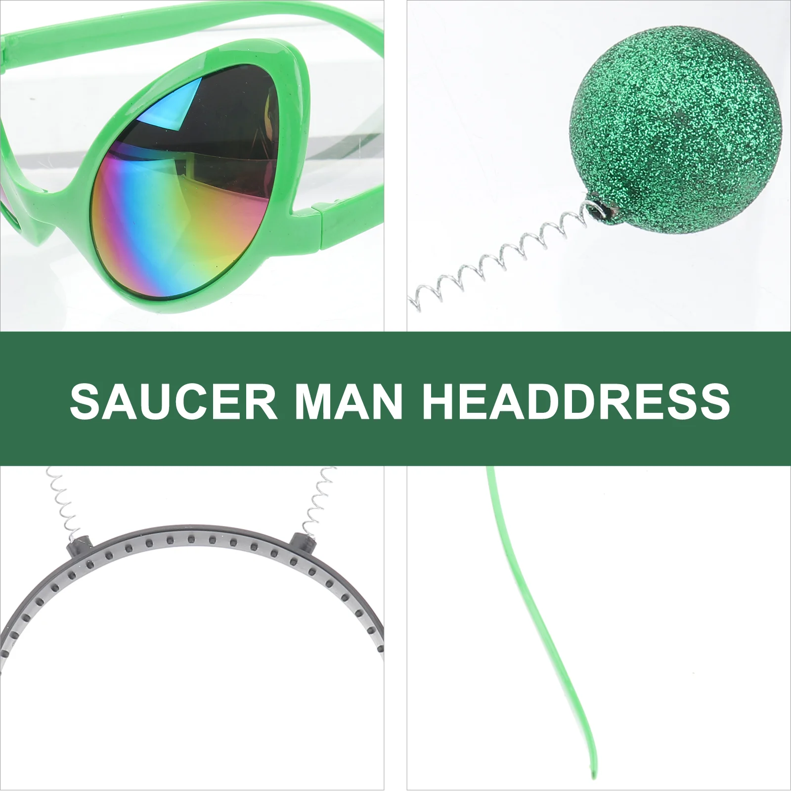 6 Pcs Alien Glasses Saucer Man Design Decor Headdress Trendy Christmas Gift Festival Hair Hoop Plastic Funny Child Apparel