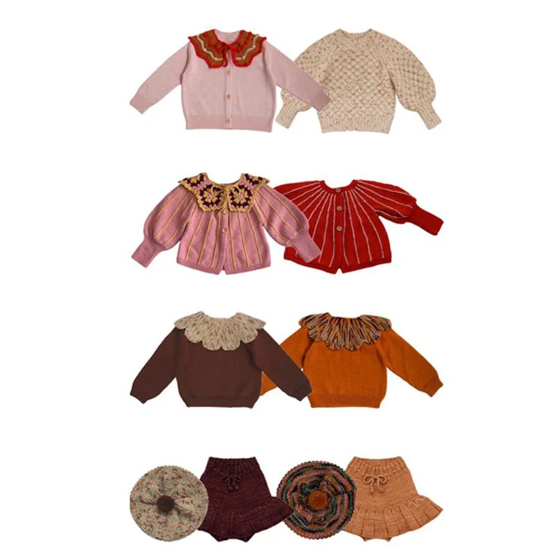 

В ПРОДАЖЕ, новинка 2023 года, осенние модные мягкие комплекты для маленьких девочек, детский свитер с длинными рукавами и принтом, юбки для девочек, комплект детской одежды