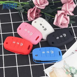 Dandkey 3 Button Silicone Flip Folding Key Case For KIA K2 K3 K4 K5 Sid Rio Soul Sportage Ceed Sorento Cerato Key Remote Cover