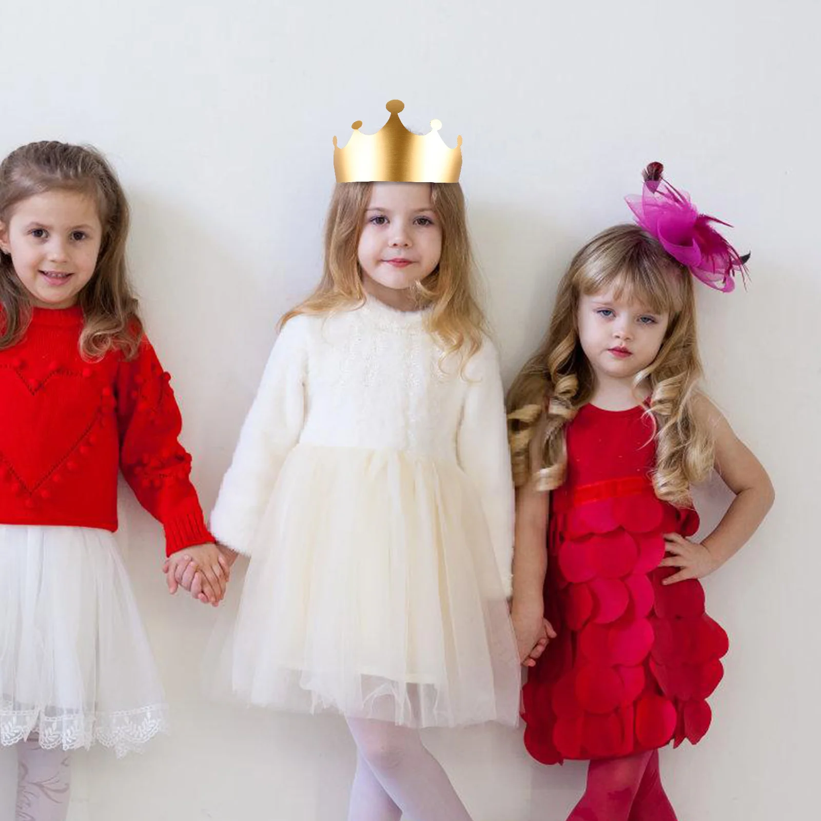 

12Pcs Birthday Party Hats Paperboard Crown Design for Kids Adults Baby Shower Celebration Bright Supplies