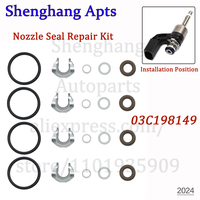 Injector Repair Gasket Kit O-Ring For Audi A1 A3 VW Jetta Polo Tiguan Golf Seat Ibiza 1.4L 03C198149,03C 198 149 For 03C906036M