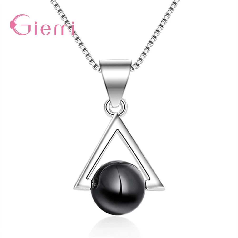 925 Sterling Silver Pendant Necklace For Decoration Classic Style Triangle Shape Best Gift For Women Party Wholesale - Image 2