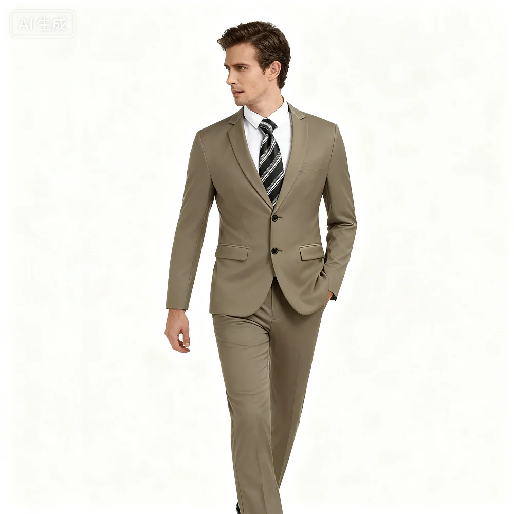 

Men's Groomsmen Smoking Suit Peak Lapel Tuxedo 2-Piece Set Single Button Formal Wear Fashionable Jacket And Pants