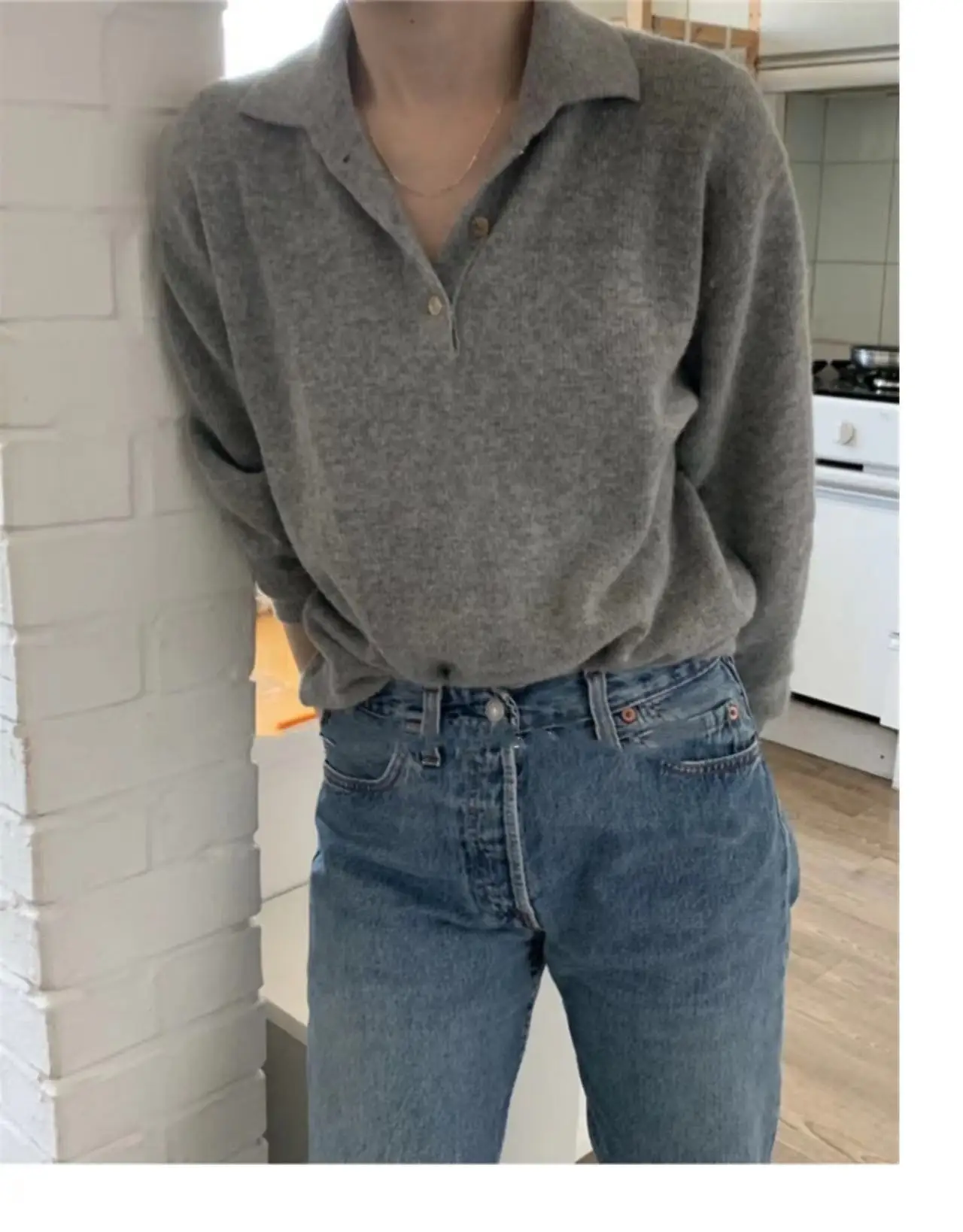 POLO collar Autumn Winter Cashmere Sweater Women 2023 loose cashmere Sweater Pullover women sweater jumper