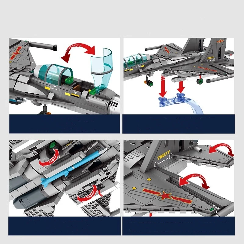 SEMBO Falcon trainer aircraft building blocks J-10 military parade performance  model toy small particle assembly figure
