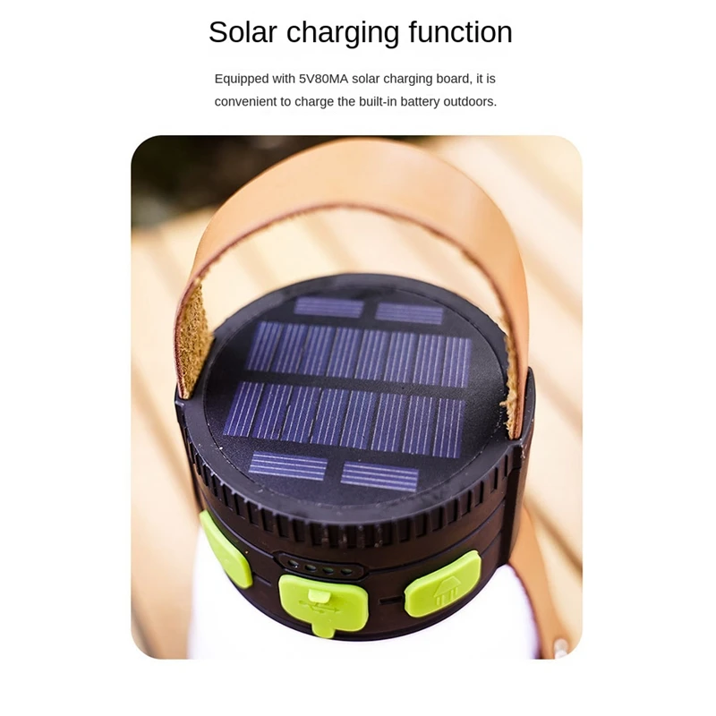 1Set Multifunctional Lantern Rechargeable Lantern With Solar Panel,For Hurricane Emergency, Hiking, Outdoor