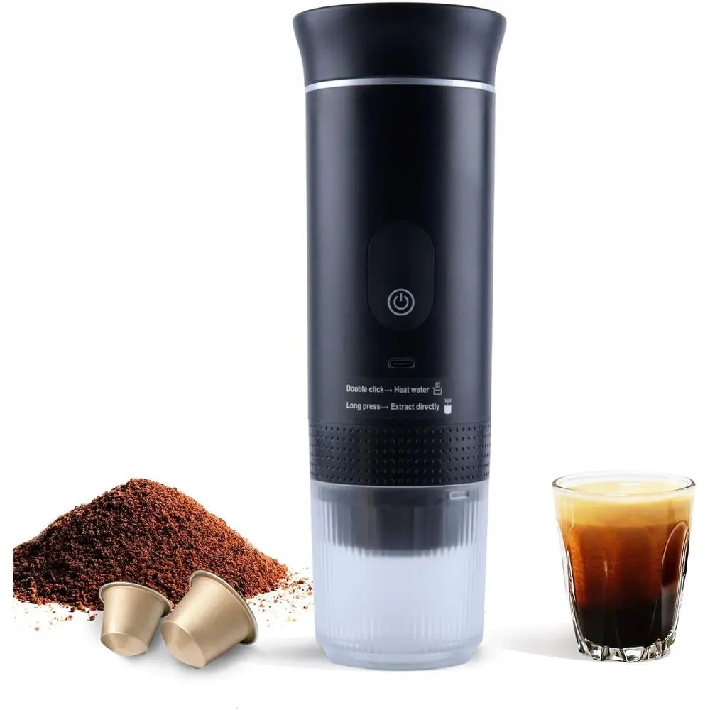 

Portable Coee Maker Travel hine – Sel-Heating Electric Maker, Compatible with Ground Coee, Ideal or Travel, Camping, Oice