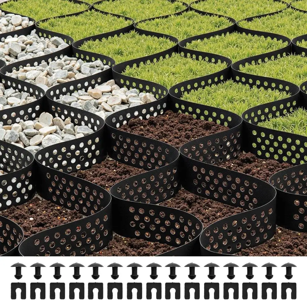 

Ground Grid 3 Inch Depth Geocell for gravel Stabilization Mat 17.06x8.86 FT for Driveways Paths and Landscaping