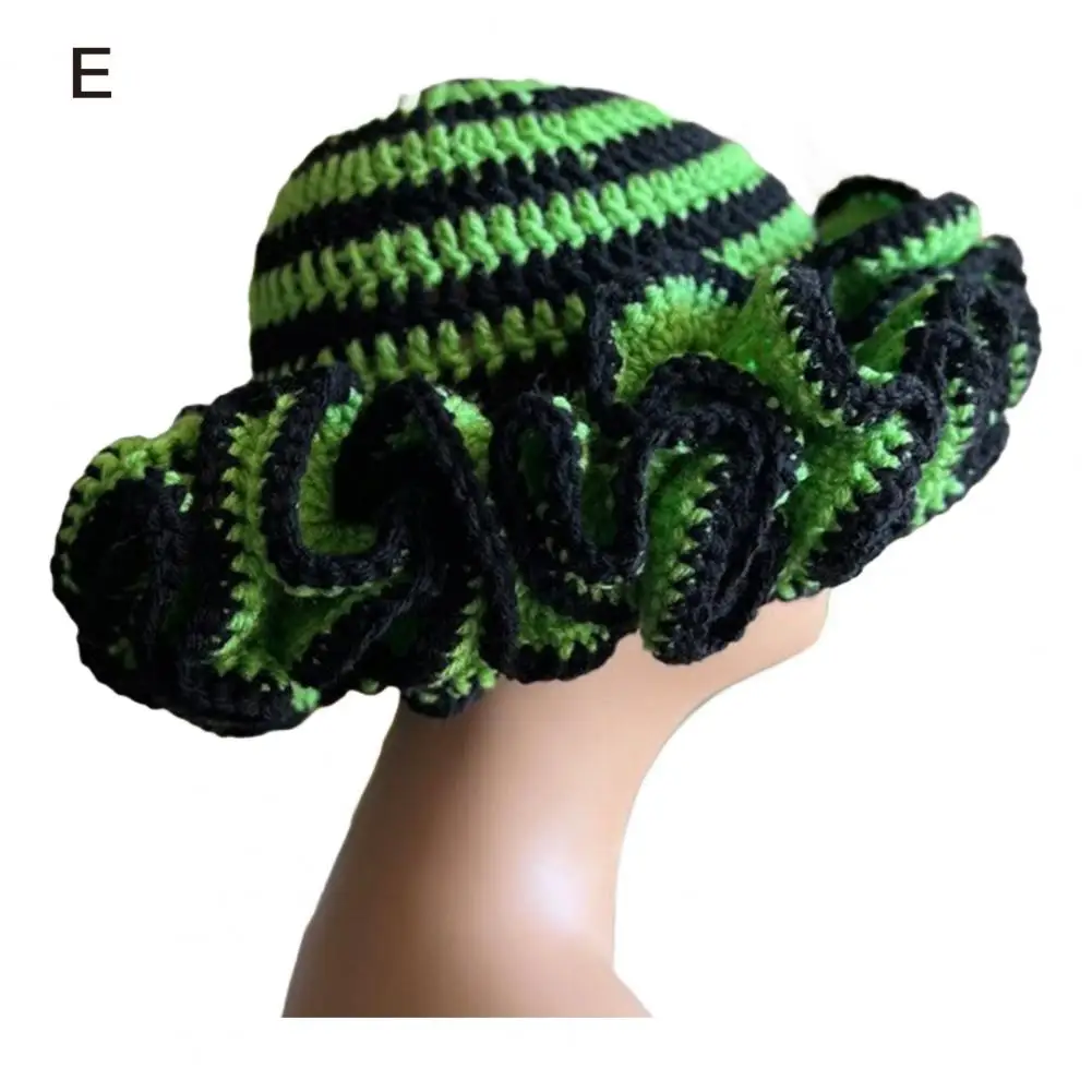 

Beanie Colorful Knitted Hat with Elastic Band for Parties Photoshoots Exaggerated Dome Style Cap for Warmth Style Winter Hat