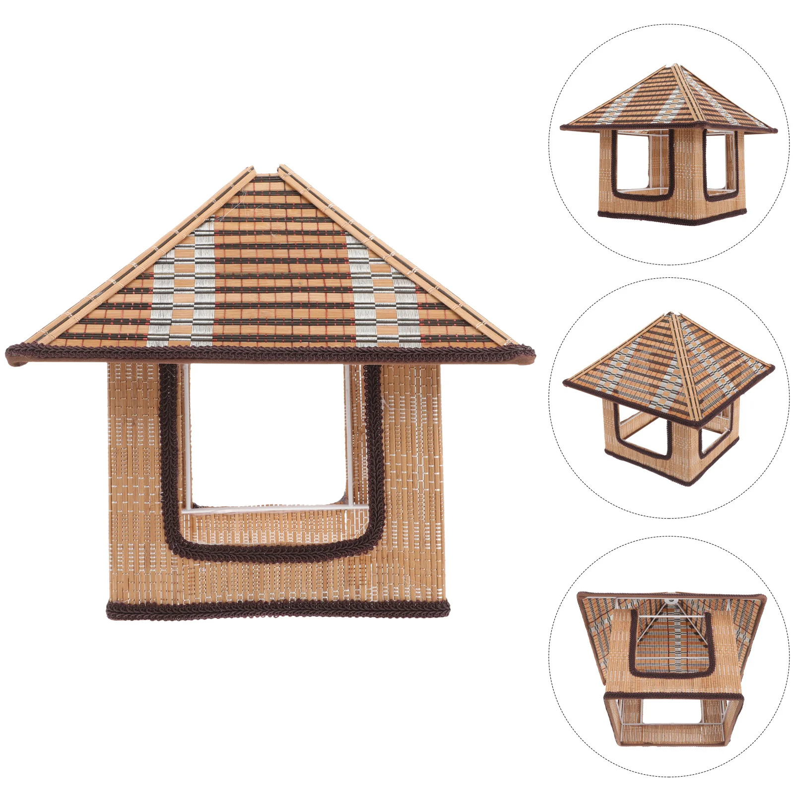 

Bamboo Rustic Woven Lampshade Pendant Lamp Shade Decorative Shape Ceiling Light Cover for Living Room Bedroom