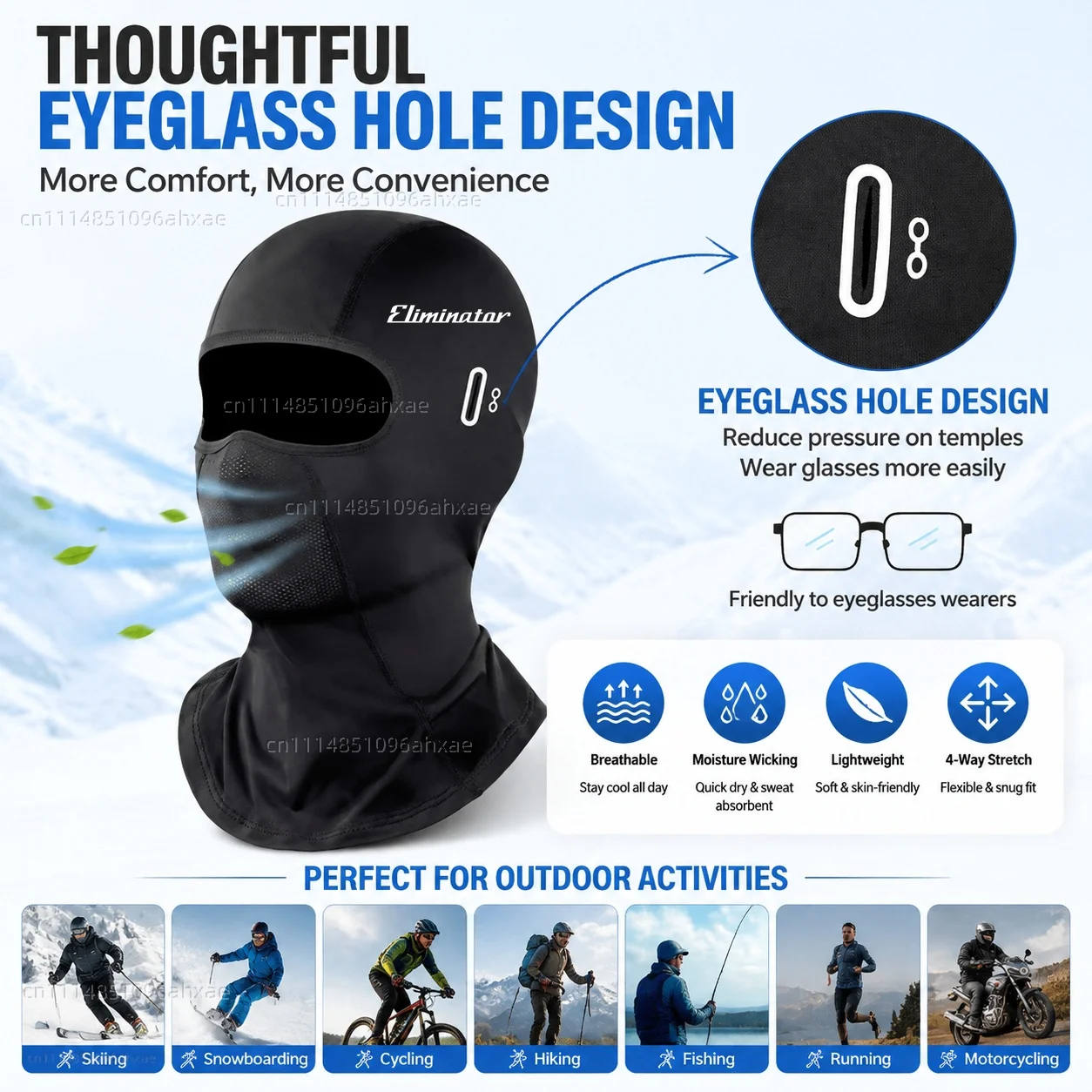 For eliminator 500 eliminator 500 se Motorcycle Balaclava Summer Glasses Face Breathable Hole Winter Warm breathable waterproof view 6