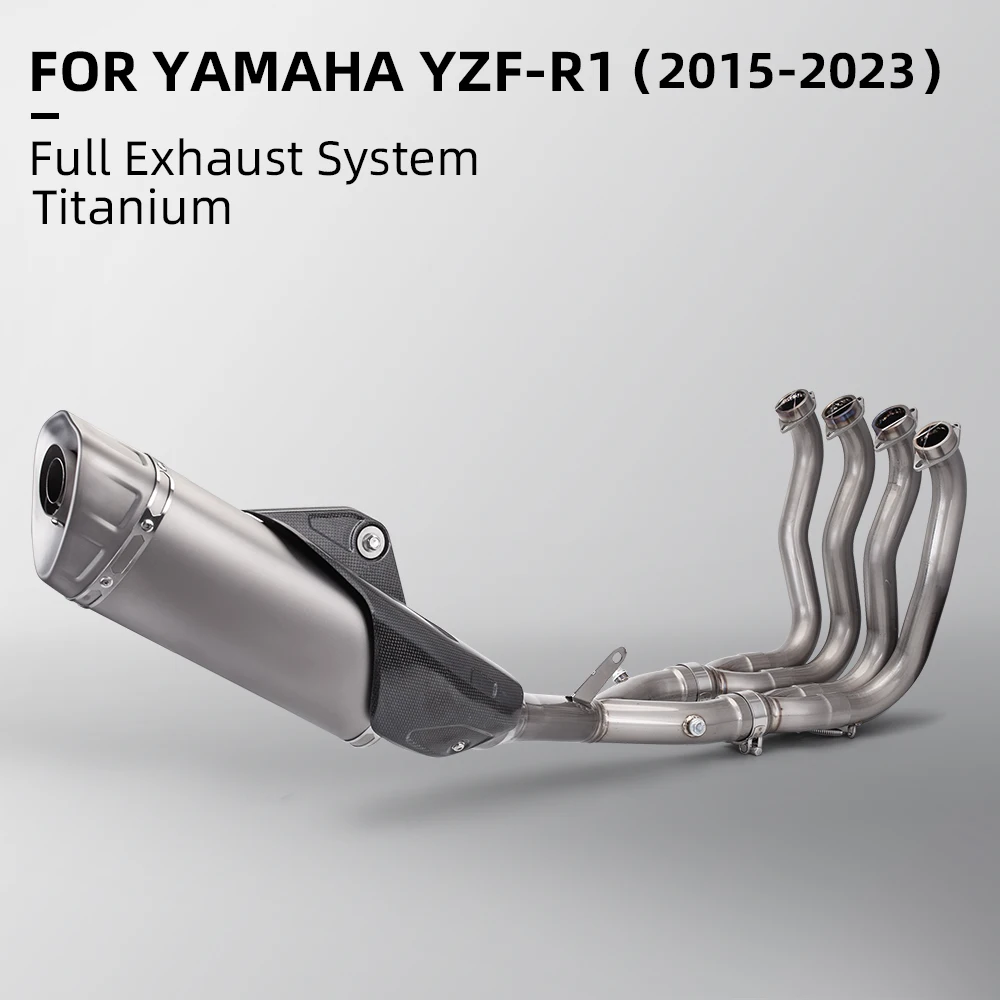 Motorcycle full Titanium exhaust system R1 racing exhaust muffler Slip On Line Titanium Yamaha R1 2015-2023