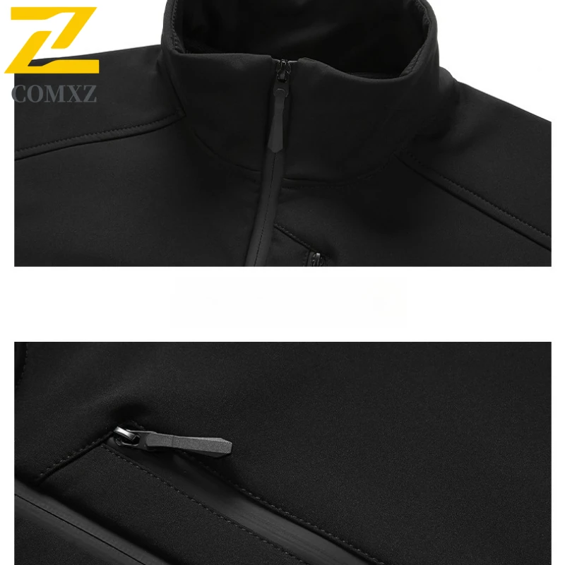 New Winter Softshell Jacket Men 2025 Windproof Waterproof Fleece Lined Parka Outdoor Hiking Camping Thermal Cold Padding Coat