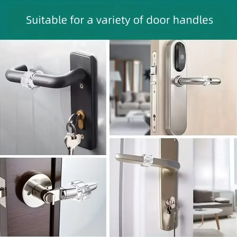 Transparent Doorstop Door Handle Wall Protection Door Handle Buffer Furniture Protection Pad Crash Pad Shockproof Ring Stopper