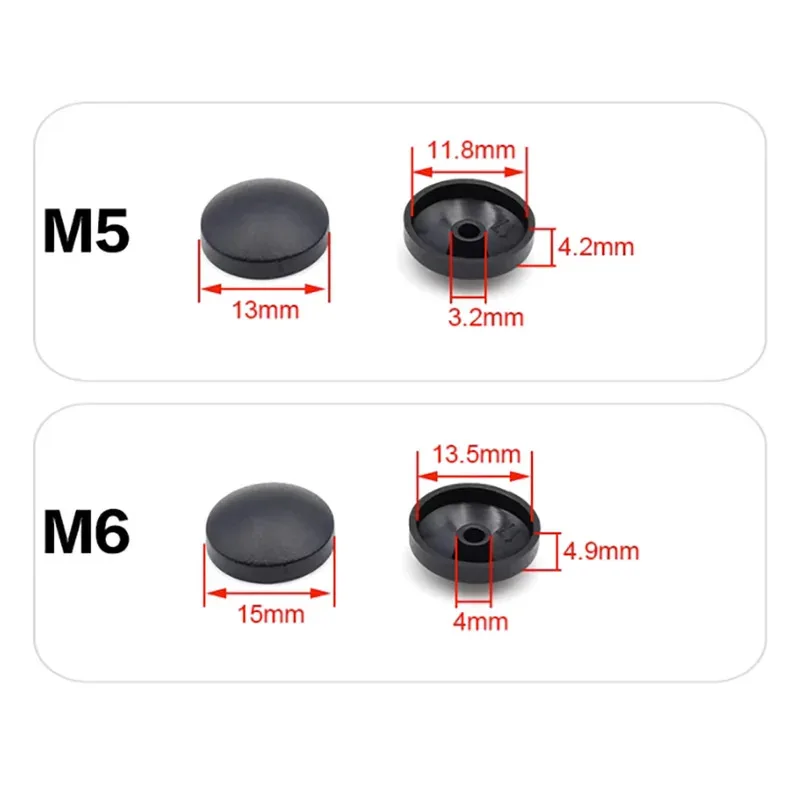 Aesthetic Plastic Screw Cover Round Hex Cap With Integrated Gasket M5 M6 Dust Proof And Anti-snag