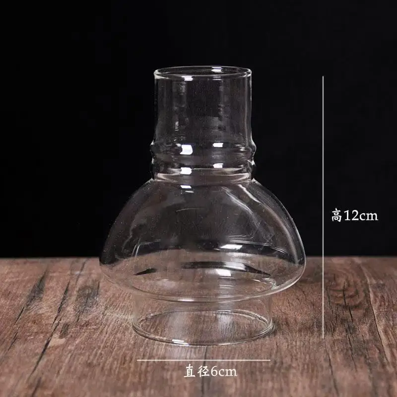 1pc Solid Wood Candle holder Lamp Chimney for Romantic Candlelight Dinner Tableware Retro Creative Glass Candle Holder Deco