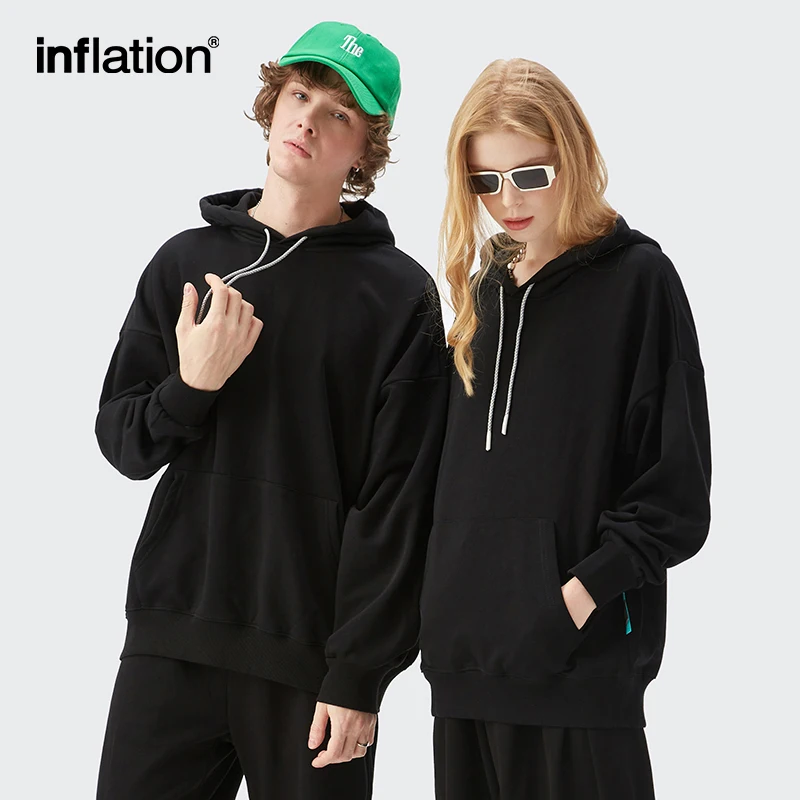 INFLATION Unisex Candy Color Oversized Hoodies 2023 Trendy Soft Touch Hooded Sweatshirts