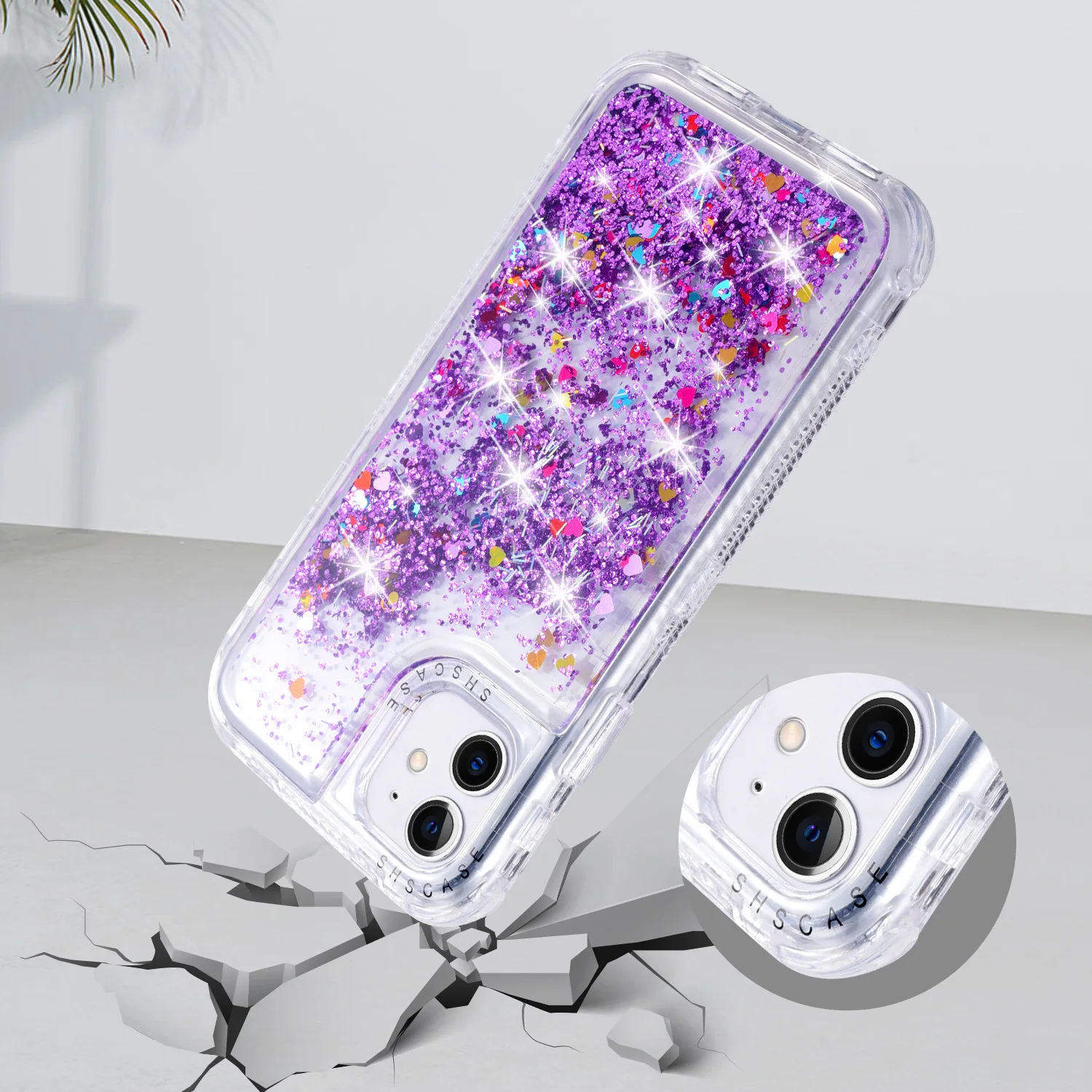 Fantacy Gradient Quicksand Liquid Glitter Case for iPhone 15 Pro Max 7G 8G XR XS Max 11 12 13  Pro 14 Plus Clear Rugged Cover