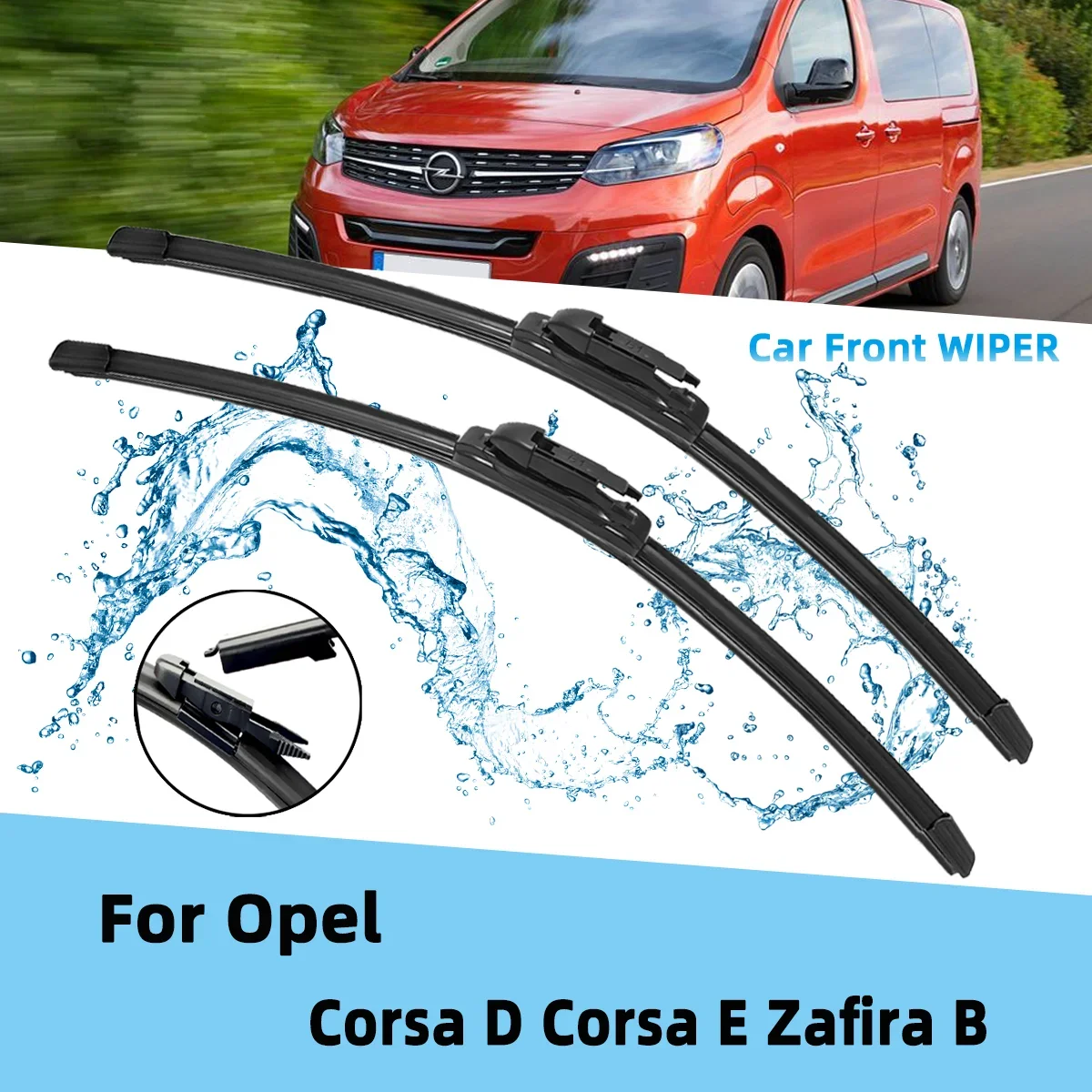 

Front Wiper Accessorie Double Rubber Car Wipers for Opel Corsa D Corsa E Zafira B 2005-2018 Wipers Brushes New Upgraded 2017