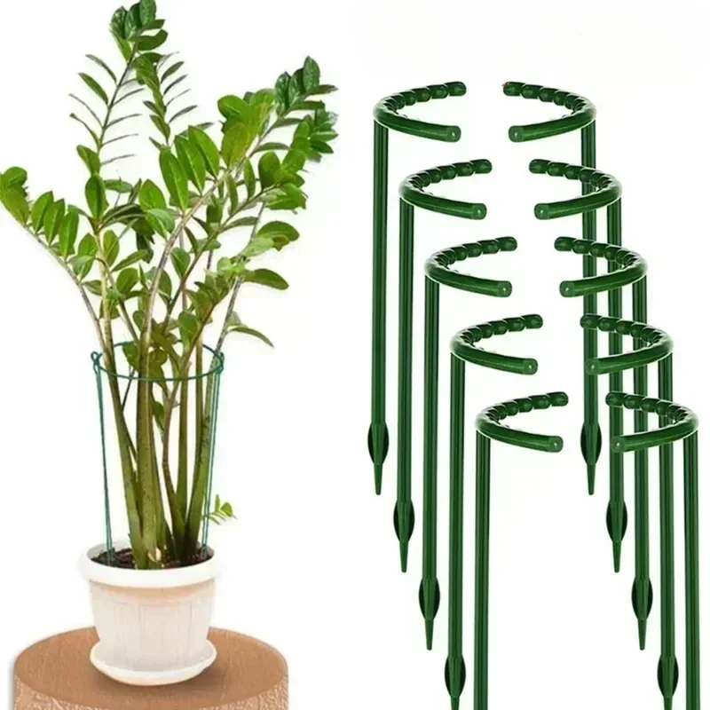 Semi Circular Plant Support RingTomato Pepper Greenhouse Gardening Sturdy Plastic Plant Stake Holder Vegetable Flower Growth Aid