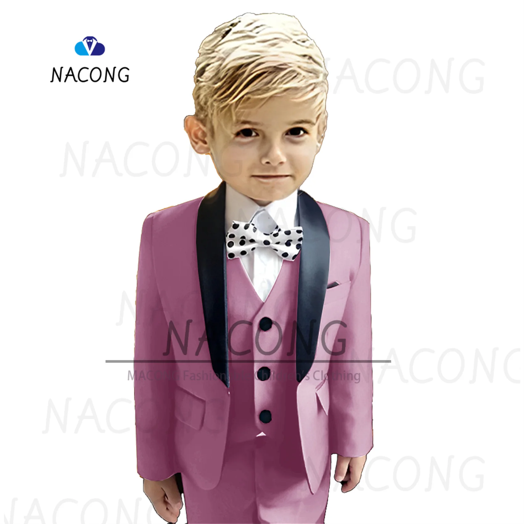 Boys Suit 2-16 Years Old Slim Fit Tuxedo 3-Piece Suit For Weddings And Celebrations