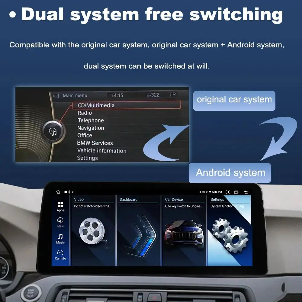 Android Car Radio Video Multimedia Player 12.3\'\' for BMW X5 F15 X6 F16 2014 - 2017 NBT System DSP Stereo 4G WiFi GPS Navi